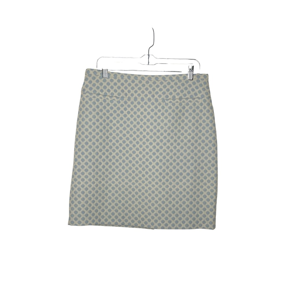 Brooks Brothers Textured Polka Dot Pencil Knee Length Skirt Blue White 12P NWT